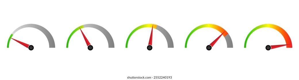 Symbol für die Anzeige. Tachosymbol. Tachometer- oder Odometeranzeige. Vektorgrafik.