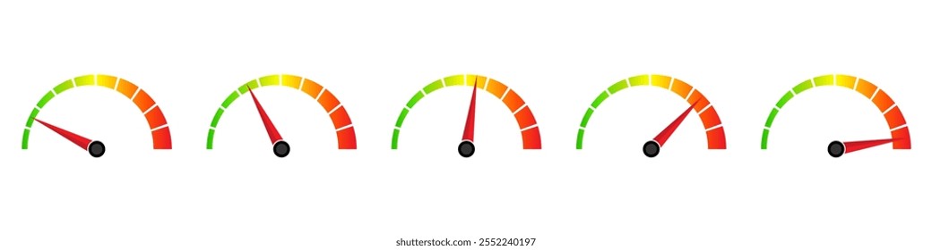 Gauge Meter Icon. Speedometer Icon. Tachometer or Odometer Display. Vector Illustration.