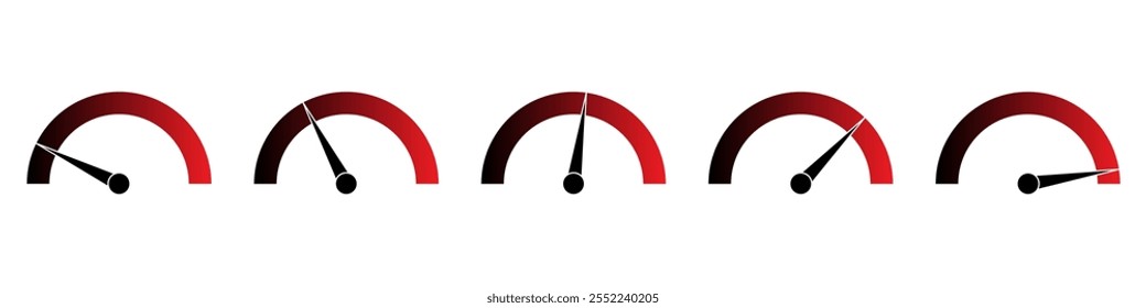 Ícone Medidor de Medidor. Ícone do velocímetro. Visor do tacômetro ou conta-quilômetros. Ilustração de vetor.