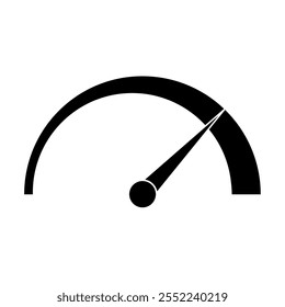 Gauge Meter Icon. Speedometer Icon. Tachometer or Odometer Display. Vector Illustration.