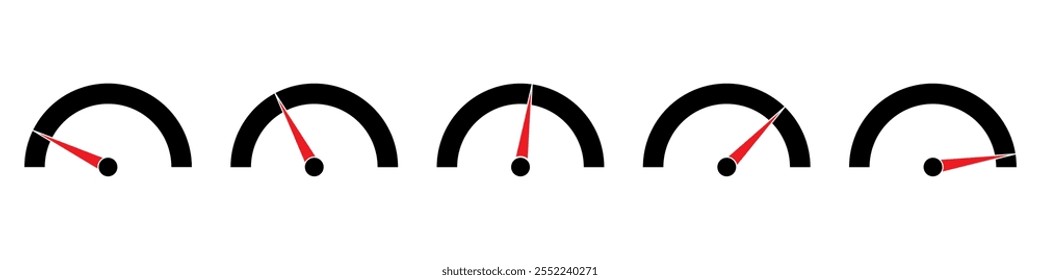 Ícone Medidor de Medidor. Ícone do velocímetro. Visor do tacômetro ou conta-quilômetros. Ilustração de vetor.