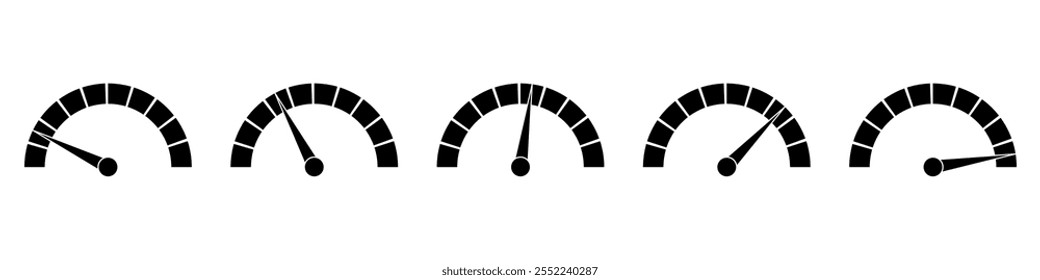 Gauge Meter Icon. Speedometer Icon. Tachometer or Odometer Display. Vector Illustration.