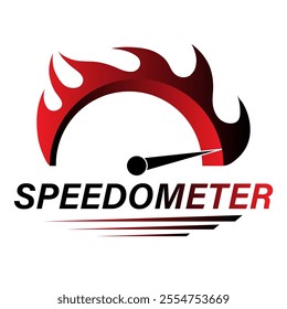 Gauge Meter Icon. Speedometer Icon. Tachometer or Odometer Display. Vector Illustration.