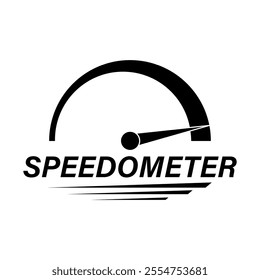 Gauge Meter Icon. Speedometer Icon. Tachometer or Odometer Display. Vector Illustration.