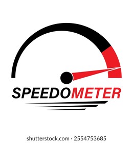 Gauge Meter Icon. Speedometer Icon. Tachometer or Odometer Display. Vector Illustration.