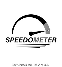 Gauge Meter Icon. Speedometer Icon. Tachometer or Odometer Display. Vector Illustration.