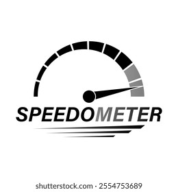Gauge Meter Icon. Speedometer Icon. Tachometer or Odometer Display. Vector Illustration.