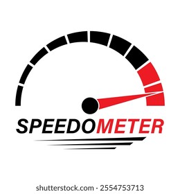 Gauge Meter Icon. Speedometer Icon. Tachometer or Odometer Display. Vector Illustration.