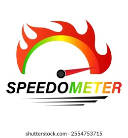 Gauge Meter Icon. Speedometer Icon. Tachometer or Odometer Display. Vector Illustration.