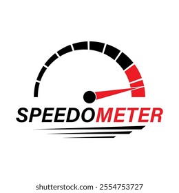 Gauge Meter Icon. Speedometer Icon. Tachometer or Odometer Display. Vector Illustration.