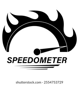 Gauge Meter Icon. Speedometer Icon. Tachometer or Odometer Display. Vector Illustration.