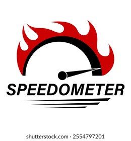 Gauge Meter Icon. Speedometer Icon. Tachometer or Odometer Display. Vector Illustration.