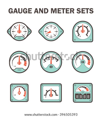 Gauge meter icons sets.