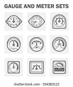 Gauge and meter icons sets. (easy to adjust pointer)