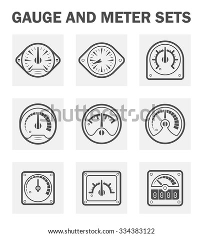 Gauge and meter icons sets. (easy to adjust pointer)