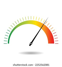 Gauge or meter indicator.Progress performance chart. Vector illustration.