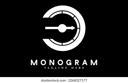 Gauge Meter measuring device abstract monogram vector logo template