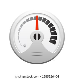 Gauge meter vector icon  design on white.