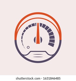 Gauge meter vector icon  design on purple.