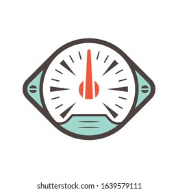 Gauge meter vector icon  design on white background.