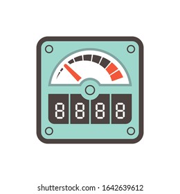 Gauge meter vector icon  design on white background.