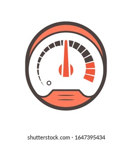 Gauge meter vector icon  design on white.