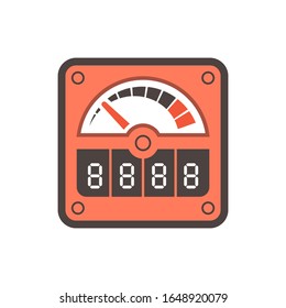 Gauge meter vector icon  design on white.