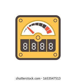 Gauge meter vector icon  design on white.