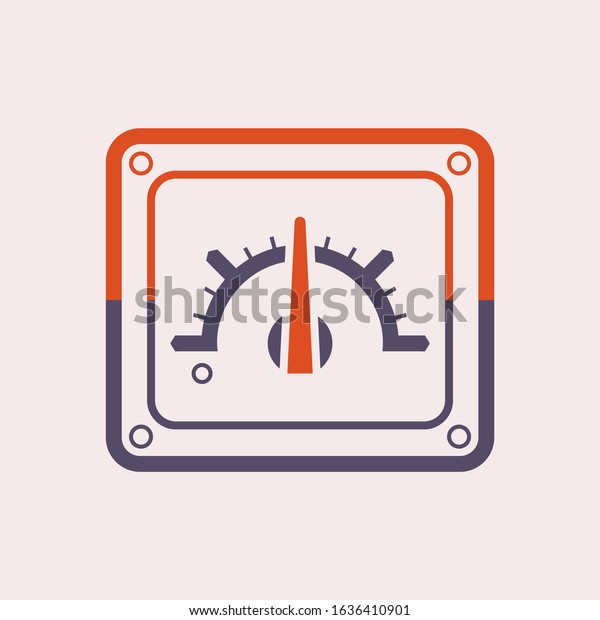 Gauge\
meter vector icon  design on colour\
background.