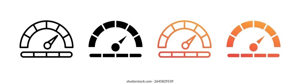 Gauge Multi Style Icon Set Vector