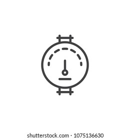 Gauge outline icon. linear style sign for mobile concept and web design. Pressure meter simple line vector icon. Symbol, logo illustration. Pixel perfect vector graphics