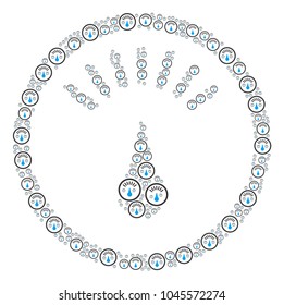 Gauge pattern made in the shape of gauge elements. Vector iconized composition composed with simple elements.