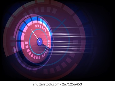 Medidor na visualização de perspectiva com sinal rápido em movimento.