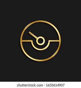 gauge, speed, speedometer gold icon. Vector illustration of golden