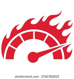 Gauge speedometer kilometer transportation icon flat vector illustration isolated on white background