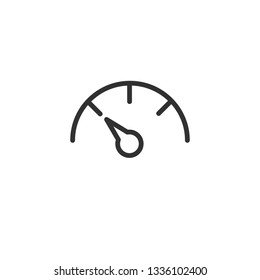Gauge or Speedometer line icon, data and analytics, velocity sign, Vector illustration isolated on white background.