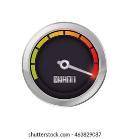Gauge transportation kilometer speed icon. Isolated and flat illustration. Vector graphic