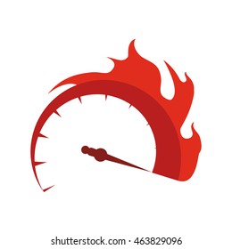 Gauge transportation kilometer speed icon. Isolated and flat illustration. Vector graphic