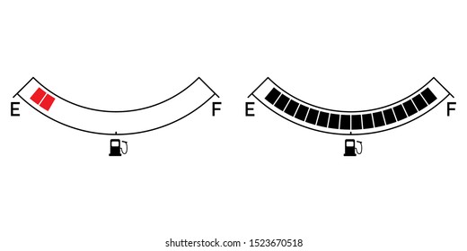 Gauge Vector Gas Tank Icon. Full And Empty