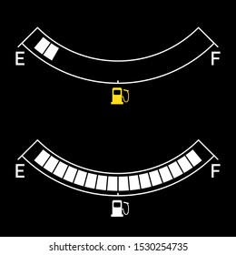 Gauge Vector Gas Tank Icon. Full And Empty