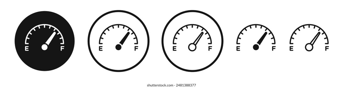 Gauge vector icon set in black and white color.