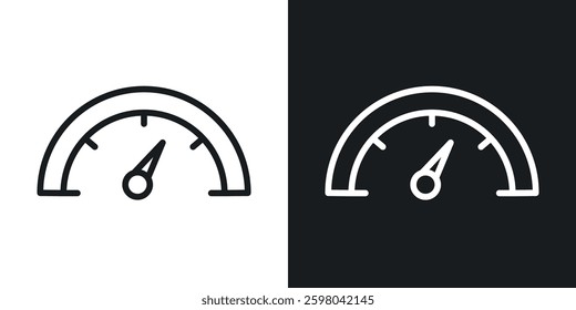 Gauge vector icon set in black and white color.