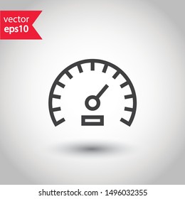 Gauge vector icon. Speedometer measurement sign. Vector meter flat icon. 