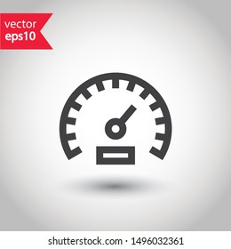 Gauge vector icon. Speedometer measurement sign. Vector meter flat icon. 