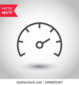 Gauge vector icon. Speedometer measurement sign. Vector meter flat icon. 