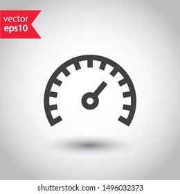 Gauge vector icon. Speedometer measurement sign. Vector meter flat icon. 