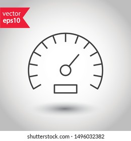 Gauge vector icon. Speedometer measurement sign. Vector meter flat icon. 