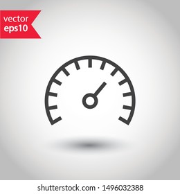 Gauge vector icon. Speedometer measurement sign. Vector meter flat icon. 