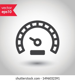 Gauge vector icon. Speedometer measurement sign. Vector meter flat icon. 