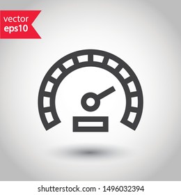 Gauge vector icon. Speedometer measurement sign. Vector meter flat icon. 
